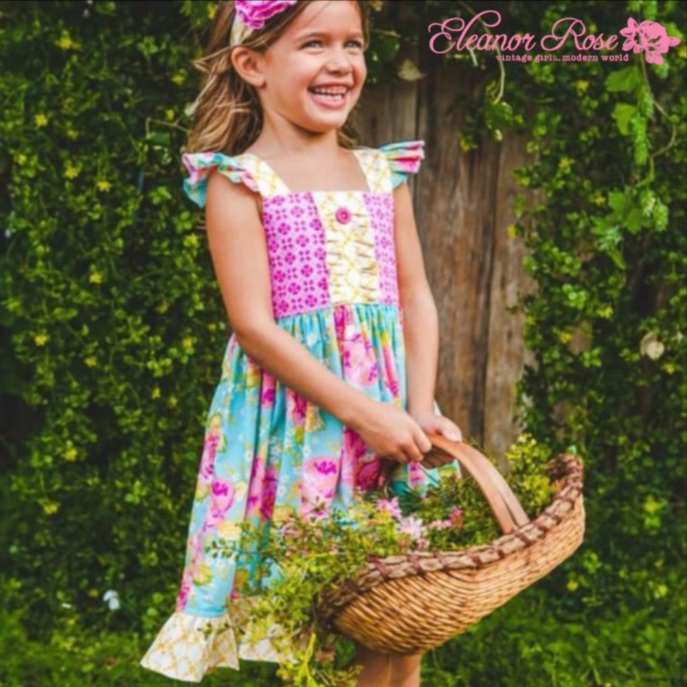 Eleanor Rose Secret Garden Button Back Dress